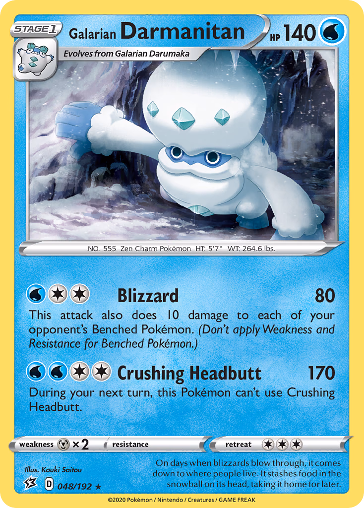 Galarian Darmanitan Pokemon card (048/192, Rebel Clash)