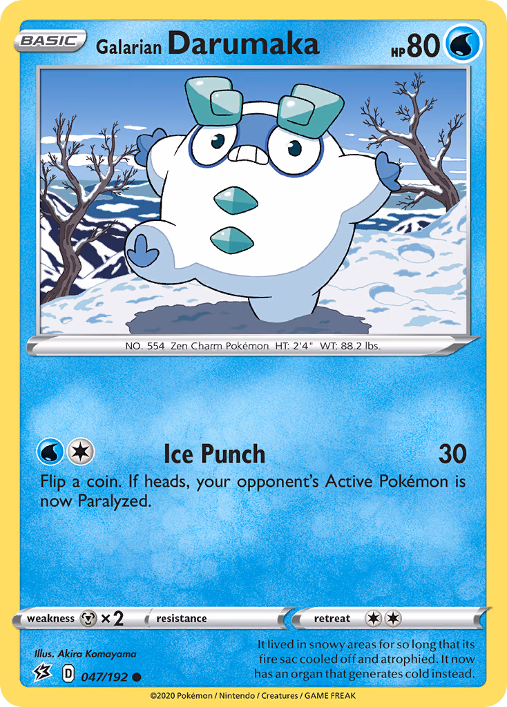 Galarian Darumaka Pokemon card (047/192, Rebel Clash)