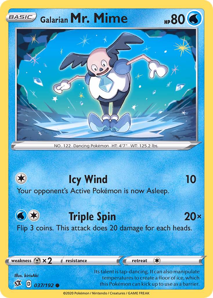 Galarian Mr. Mime Pokemon card (037/192, Rebel Clash)