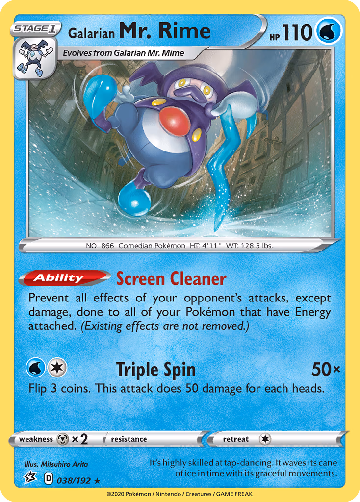 Galarian Mr. Rime Pokemon card (038/192, Rebel Clash)