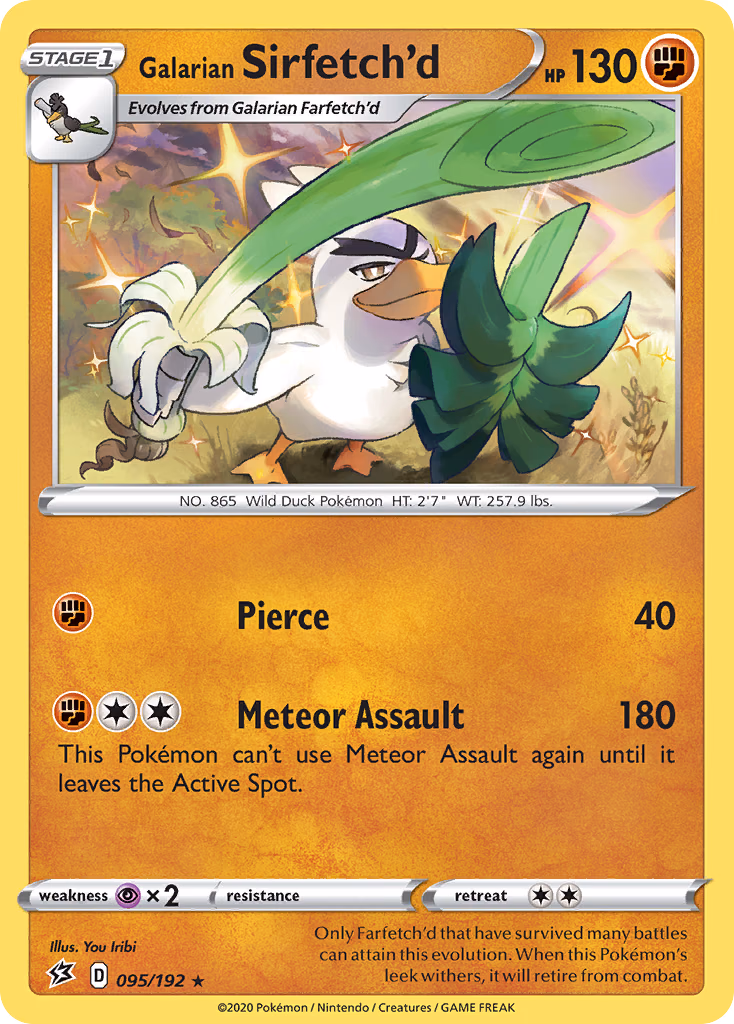 Galarian Sirfetch'd Pokemon card (095/192, Rebel Clash)