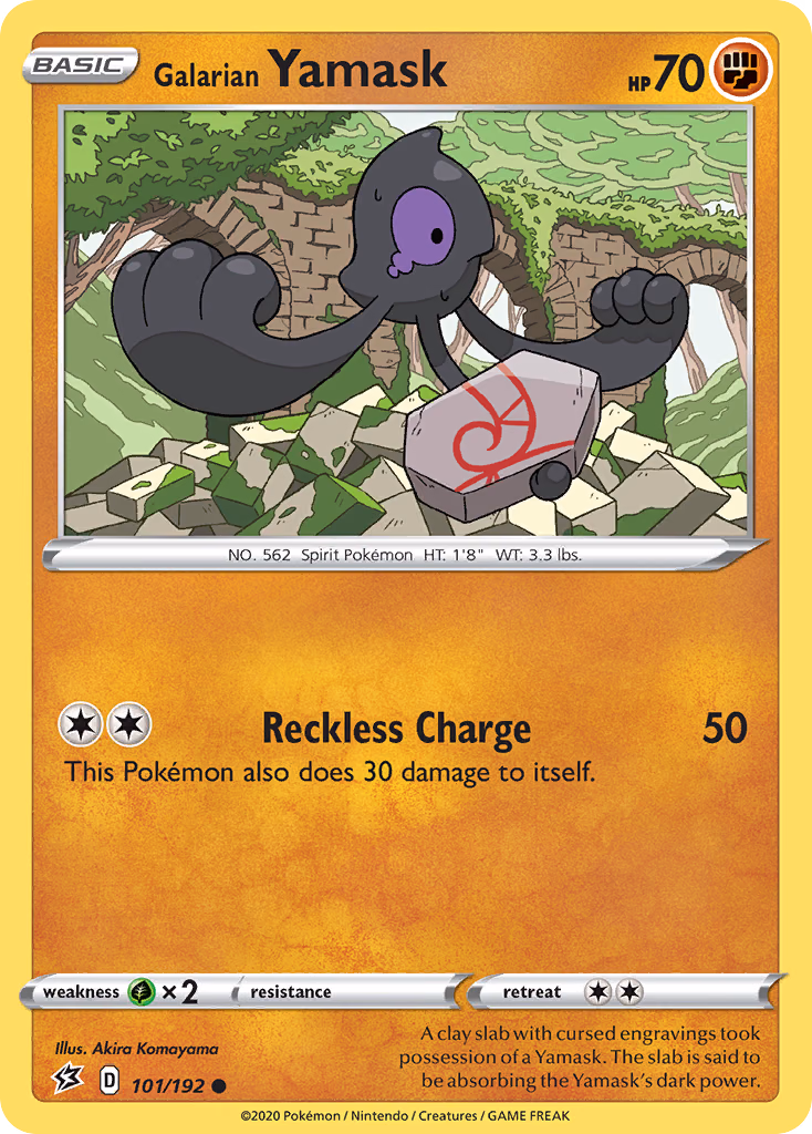 Galarian Yamask Pokemon card (101/192, Rebel Clash)