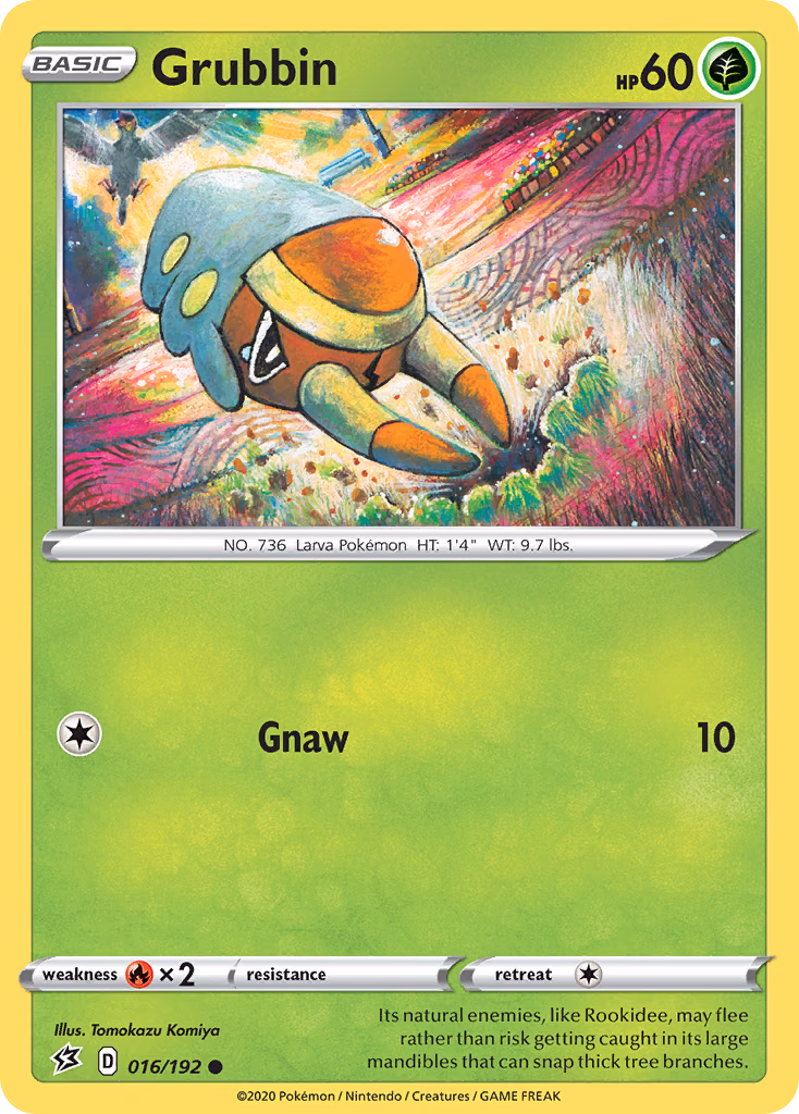 Grubbin Pokemon card (016/192, Rebel Clash)