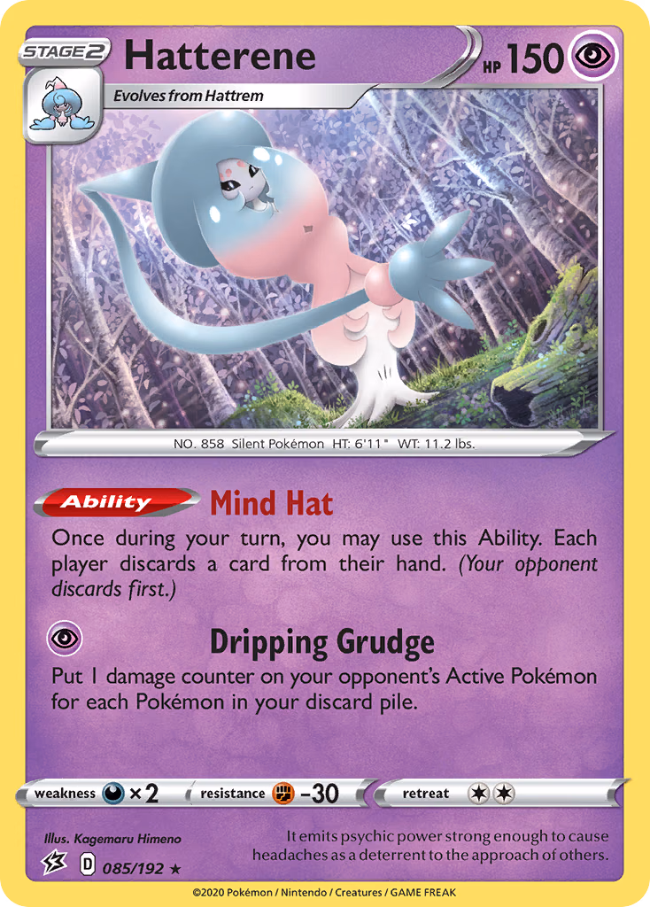 Hatterene Pokemon card (085/192, Rebel Clash)