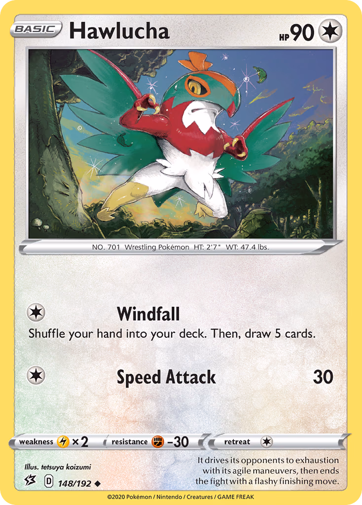 Hawlucha Pokemon card (148/192, Rebel Clash)