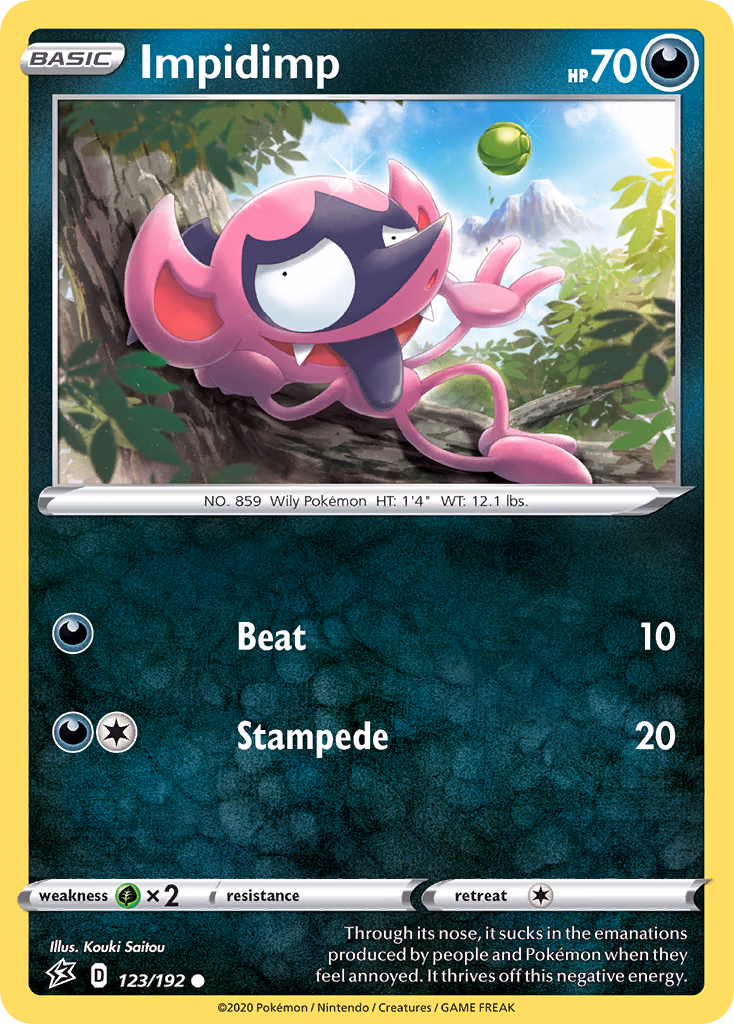 Impidimp Pokemon card (123/192, Rebel Clash)