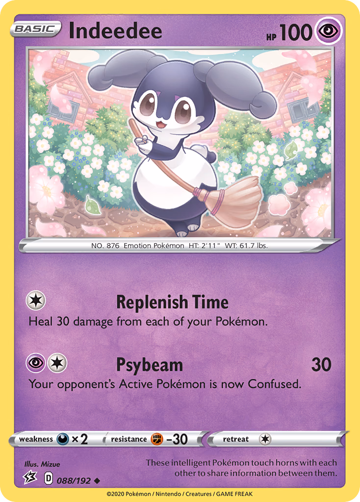 Indeedee Pokemon card (088/192, Rebel Clash)
