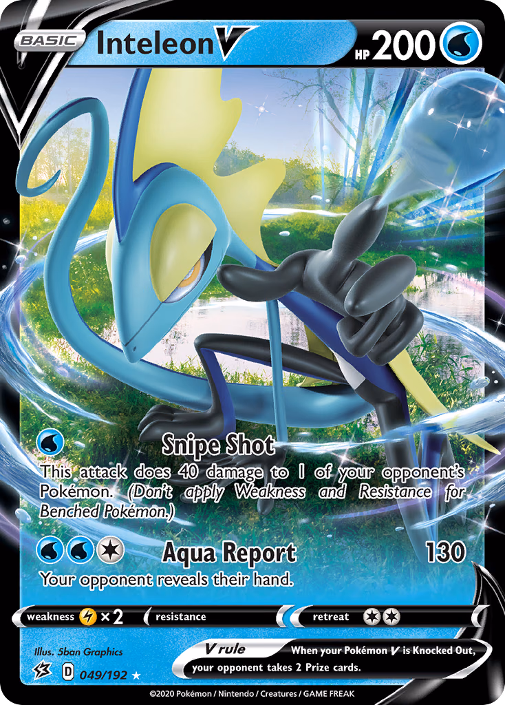 Inteleon V Pokemon card (049/192, Rebel Clash)