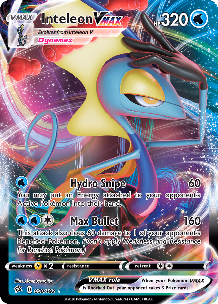 Inteleon VMAX Pokemon card (050/192, Rebel Clash)