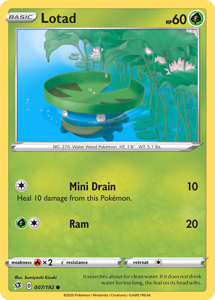 Lotad Pokemon card (007/192, Rebel Clash)