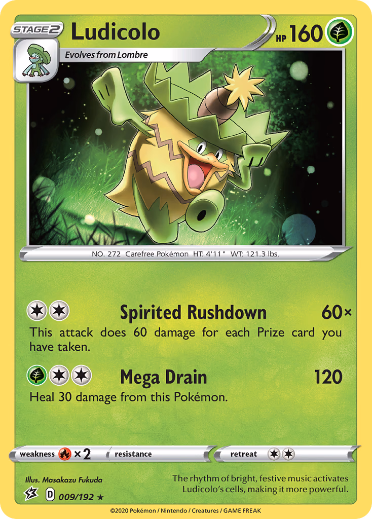 Ludicolo Pokemon card (009/192, Rebel Clash)