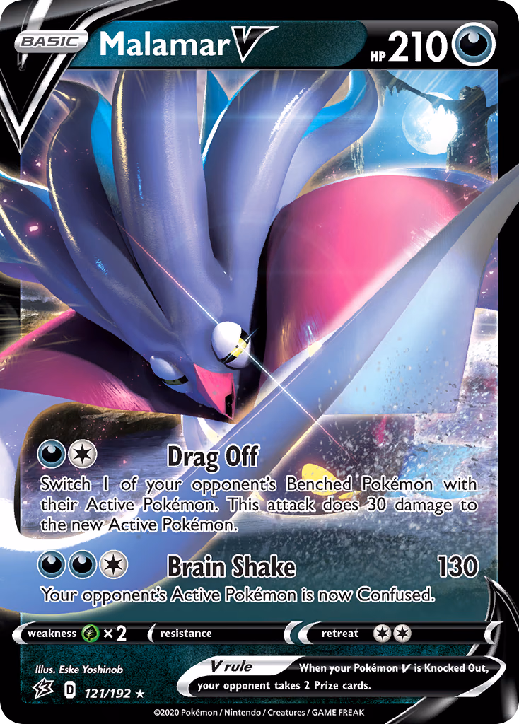 Malamar V Pokemon card (121/192, Rebel Clash)