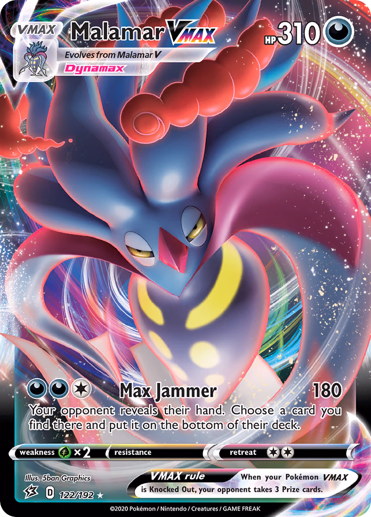 Malamar VMAX Pokemon card (122/192, Rebel Clash)