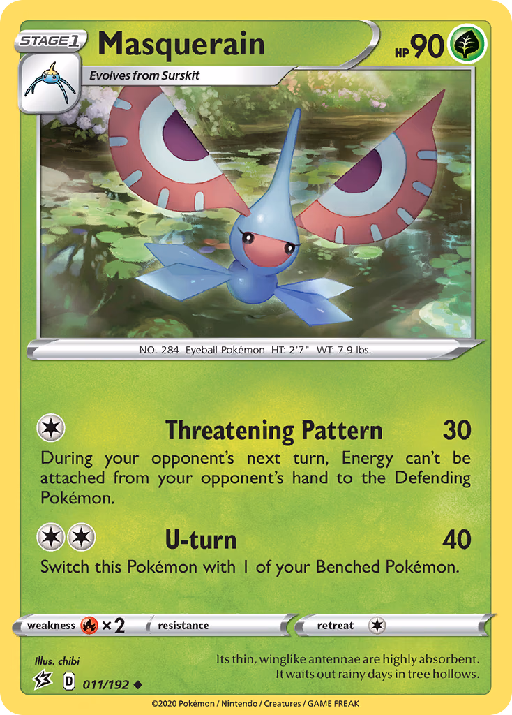 Masquerain Pokemon card (011/192, Rebel Clash)