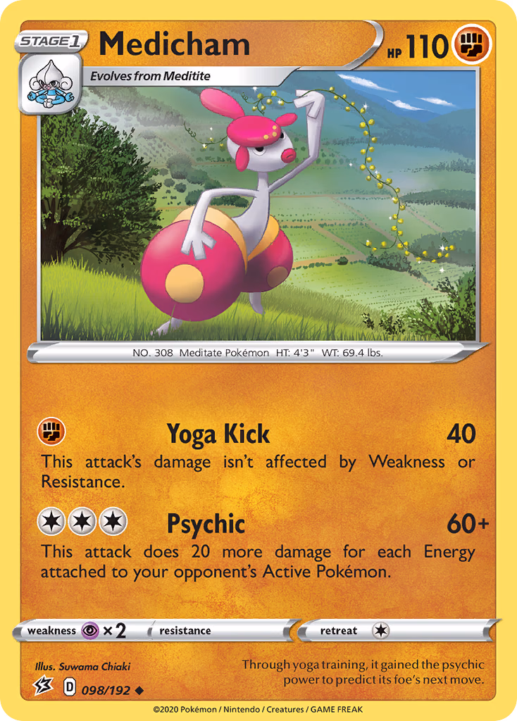 Medicham Pokemon card (098/192, Rebel Clash)