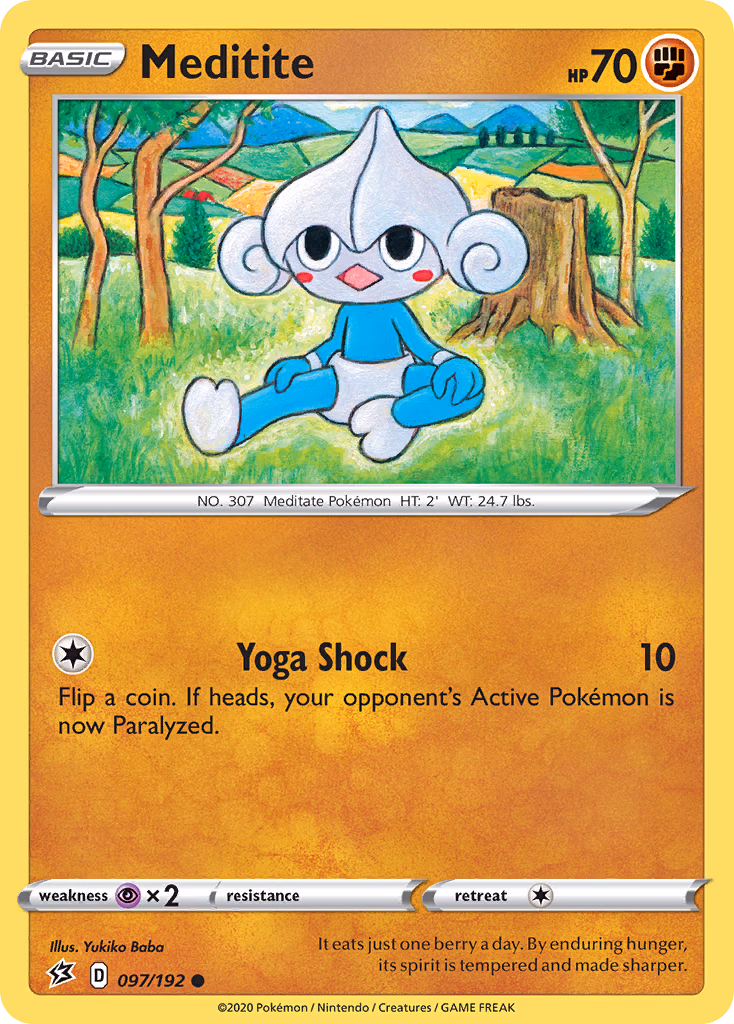 Meditite Pokemon card (097/192, Rebel Clash)
