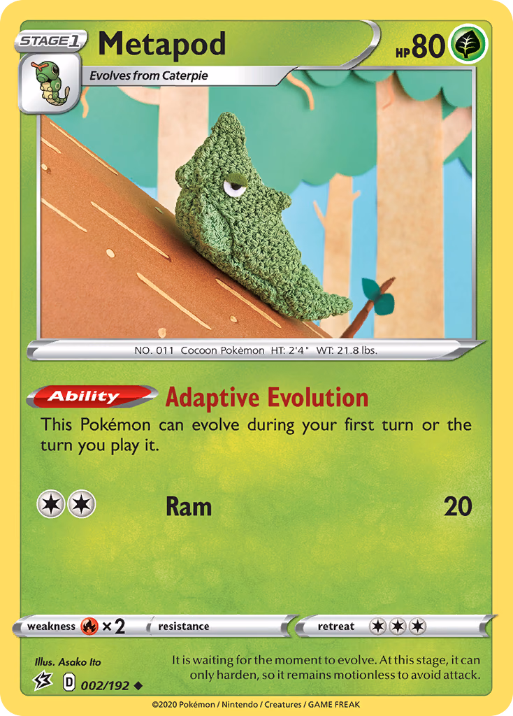 Metapod Pokemon card (002/192, Rebel Clash)