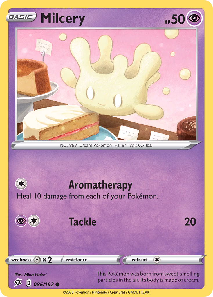 Milcery Pokemon card (086/192, Rebel Clash)