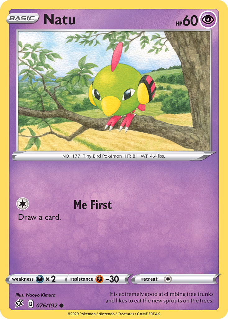 Natu Pokemon card (076/192, Rebel Clash)