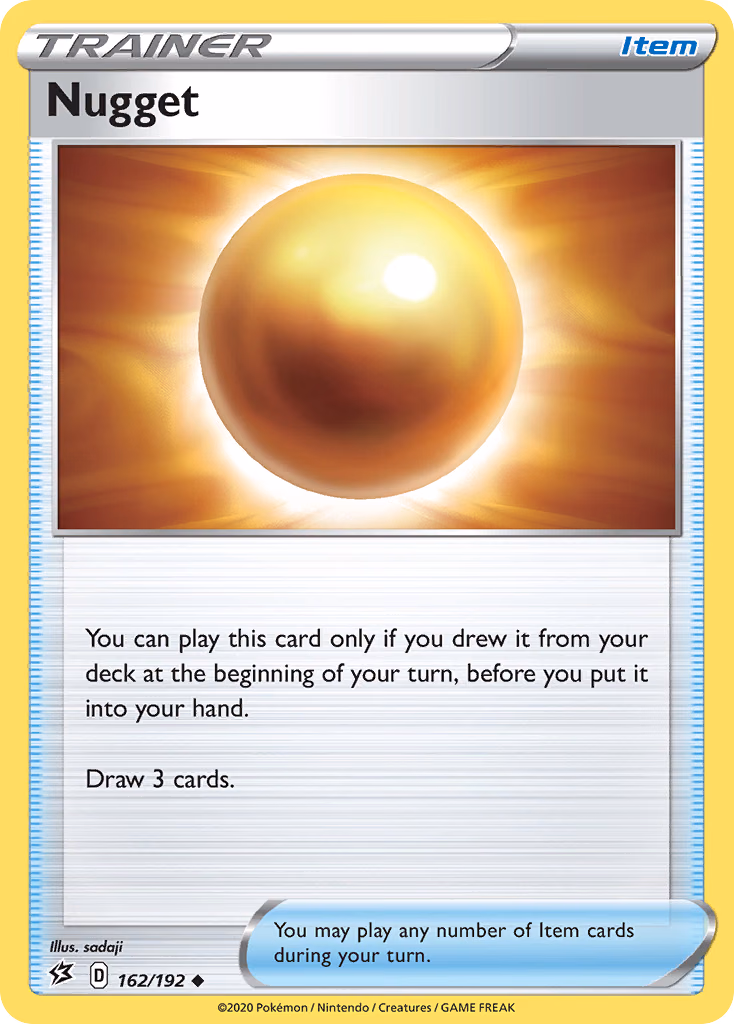 Nugget Pokemon card (162/192, Rebel Clash)