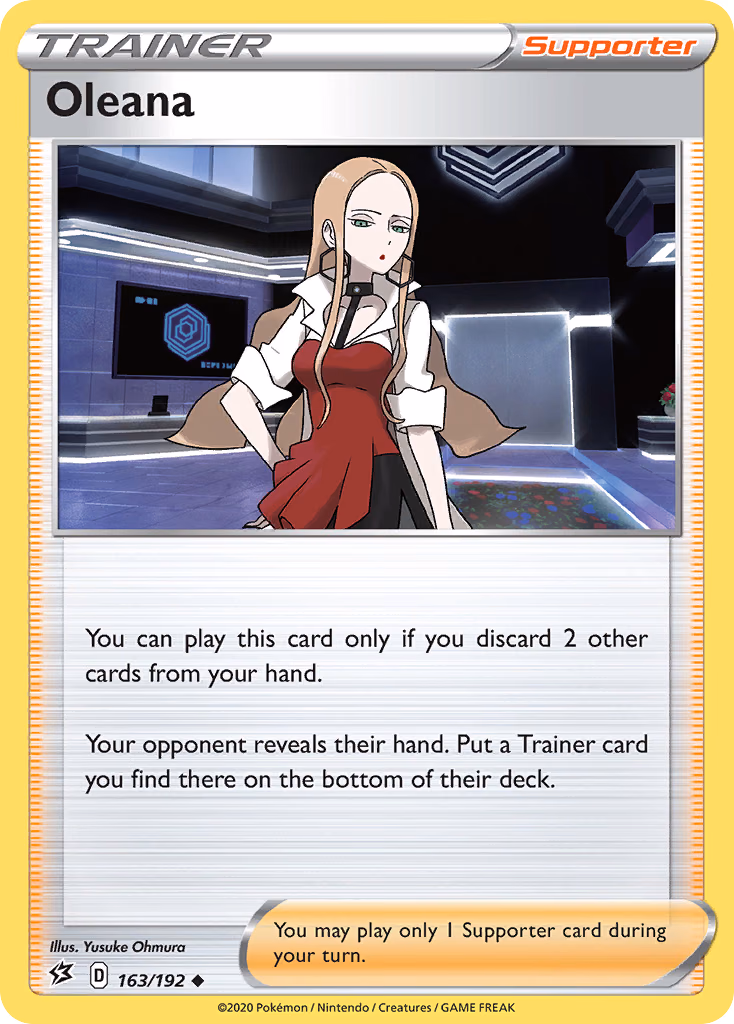 Oleana Pokemon card (163/192, Rebel Clash)