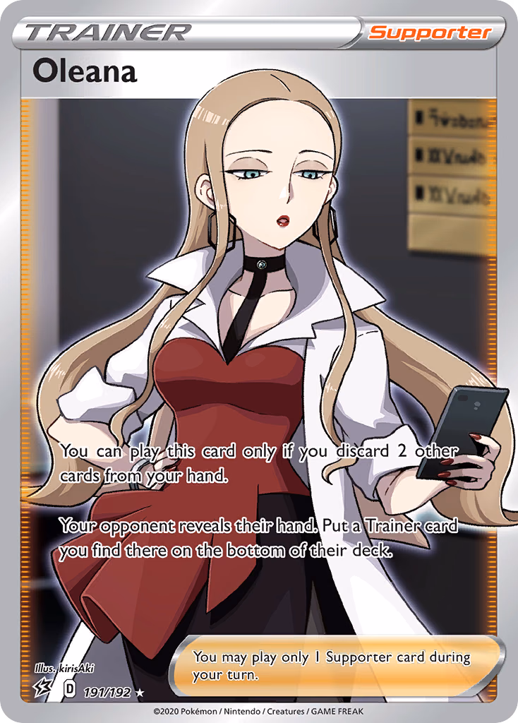 Oleana Pokemon card (191/192, Rebel Clash)