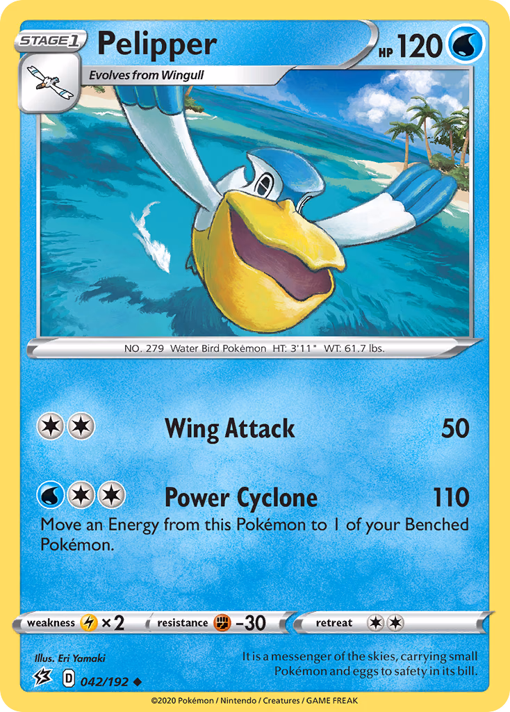Pelipper Pokemon card (042/192, Rebel Clash)