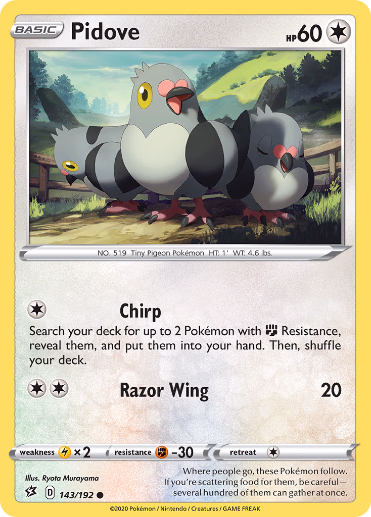 Pidove Pokemon card (143/192, Rebel Clash)