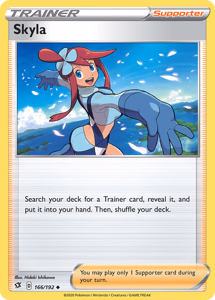 Skyla Pokemon card (166/192, Rebel Clash)