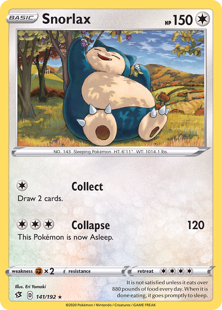 Snorlax Pokemon card (141/192, Rebel Clash)