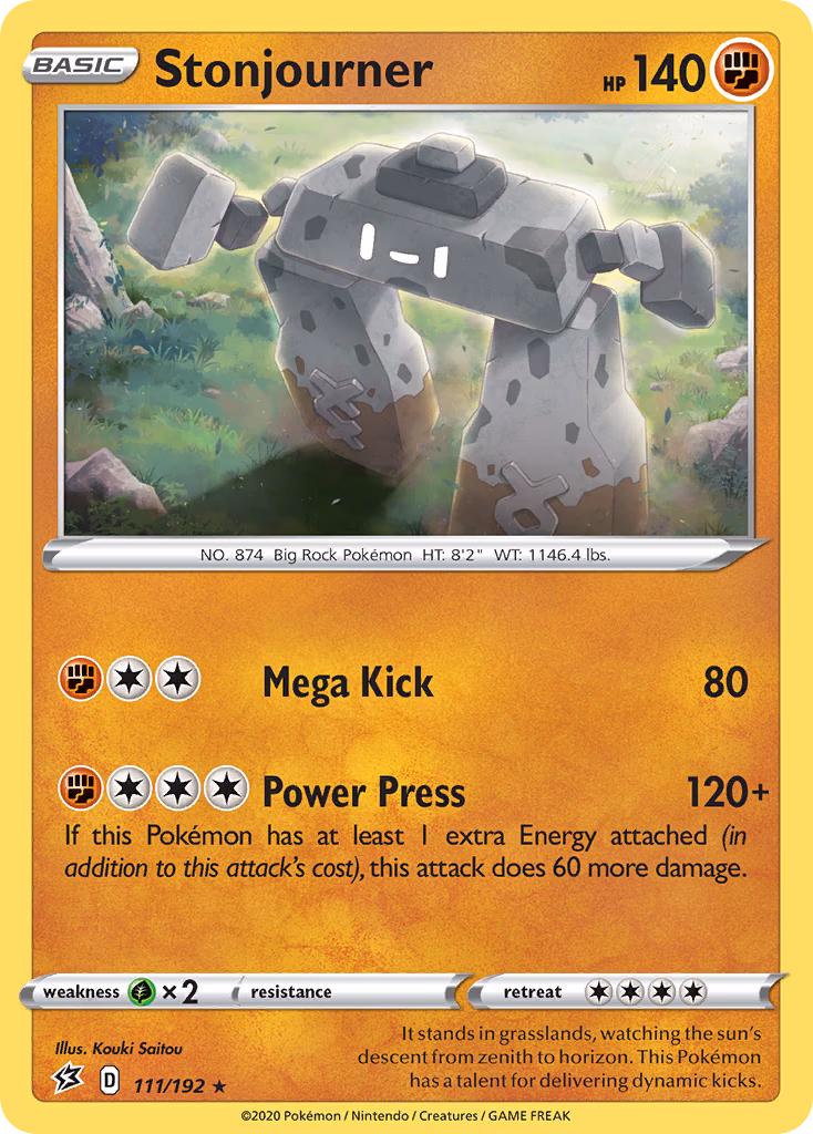 Stonjourner Pokemon card (111/192, Rebel Clash)