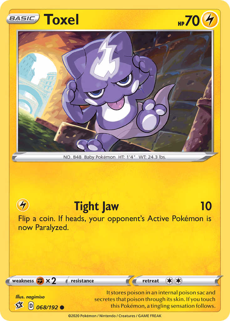 Toxel Pokemon card (068/192, Rebel Clash)
