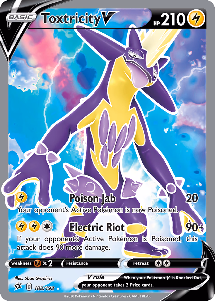Toxtricity V Pokemon card (182/192, Rebel Clash)
