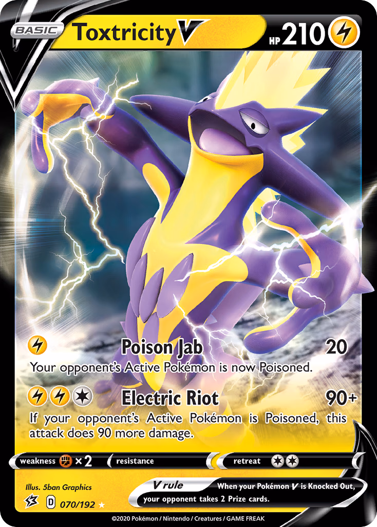 Toxtricity V Pokemon card (070/192, Rebel Clash)