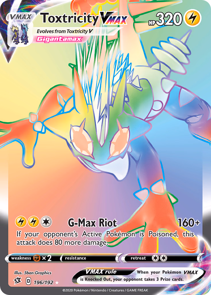 Toxtricity VMAX Pokemon card (196/192, Rebel Clash)