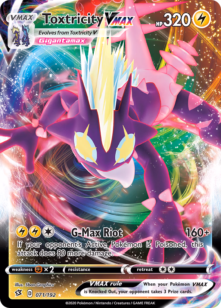 Toxtricity VMAX Pokemon card (071/192, Rebel Clash)