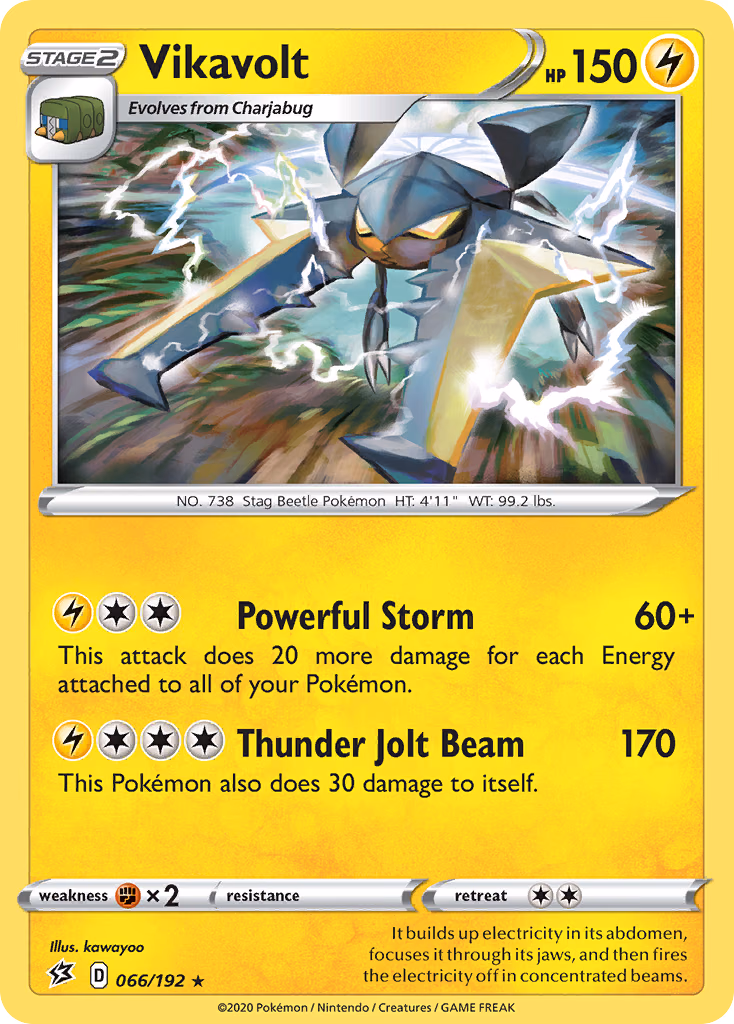 Vikavolt Pokemon card (066/192, Rebel Clash)