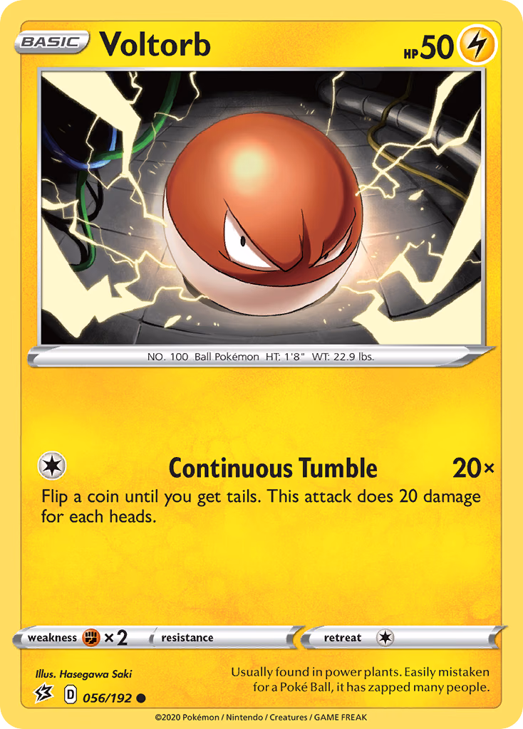 Voltorb Pokemon card (056/192, Rebel Clash)