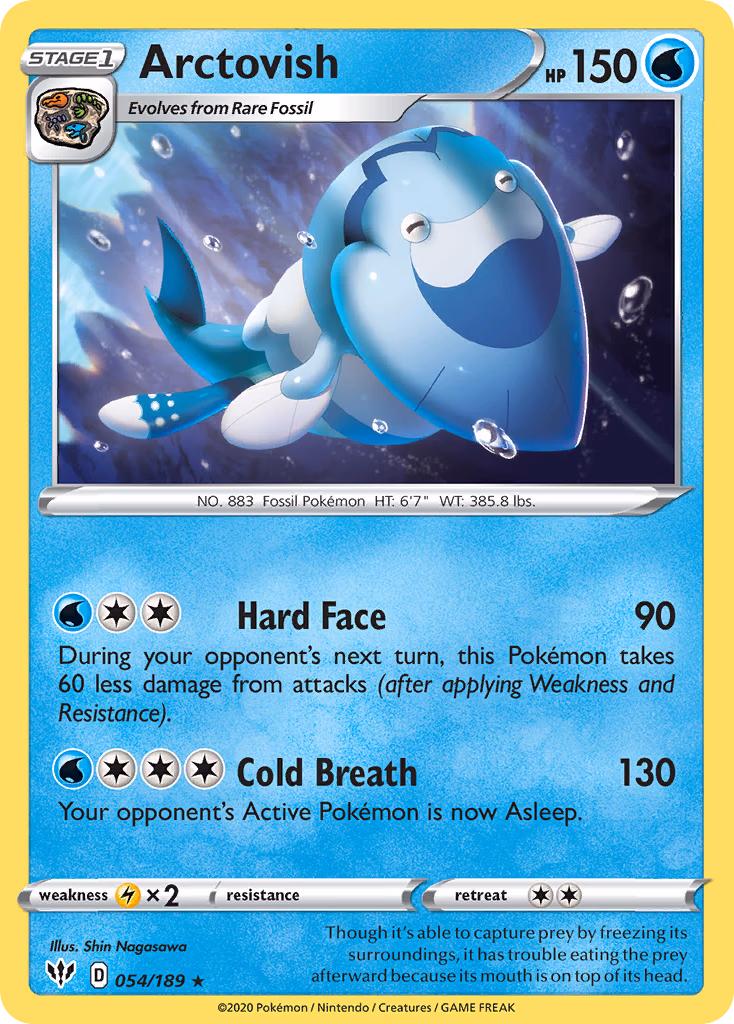 Arctovish Pokemon card (054/189, Darkness Ablaze)