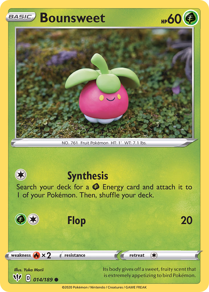 Bounsweet Pokemon card (014/189, Darkness Ablaze)
