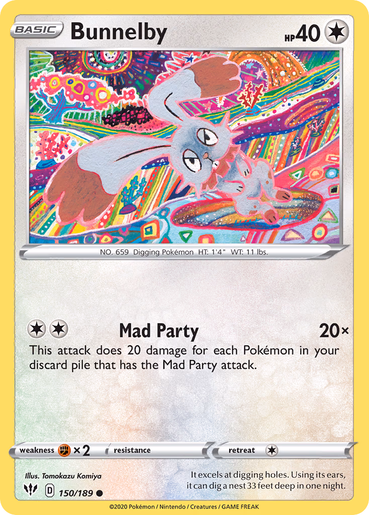 Bunnelby Pokemon card (150/189, Darkness Ablaze)