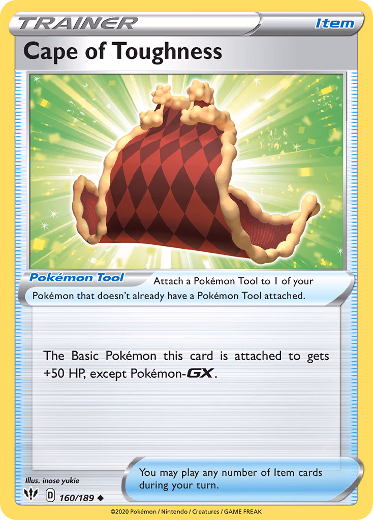 Cape of Toughness Pokemon card (160/189, Darkness Ablaze)