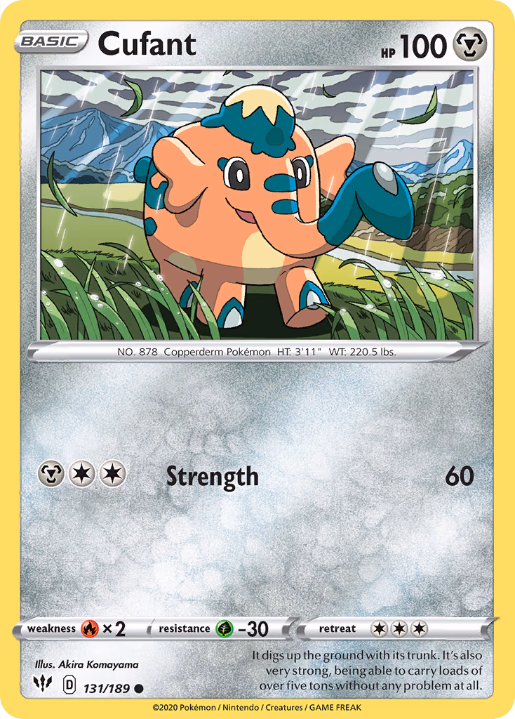 Cufant Pokemon card (131/189, Darkness Ablaze)