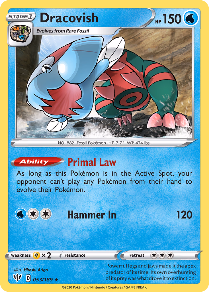 Dracovish Pokemon card (053/189, Darkness Ablaze)