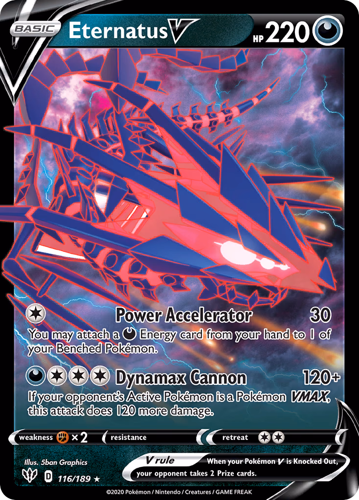 Eternatus V Pokemon card (116/189, Darkness Ablaze)
