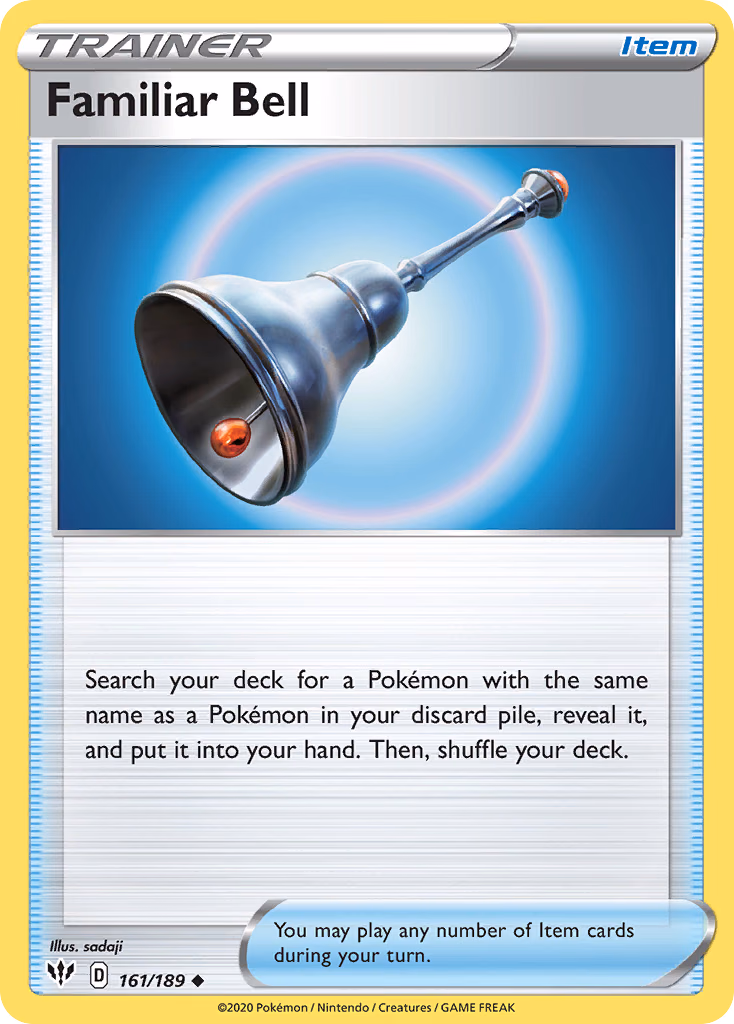 Familiar Bell Pokemon card (161/189, Darkness Ablaze)