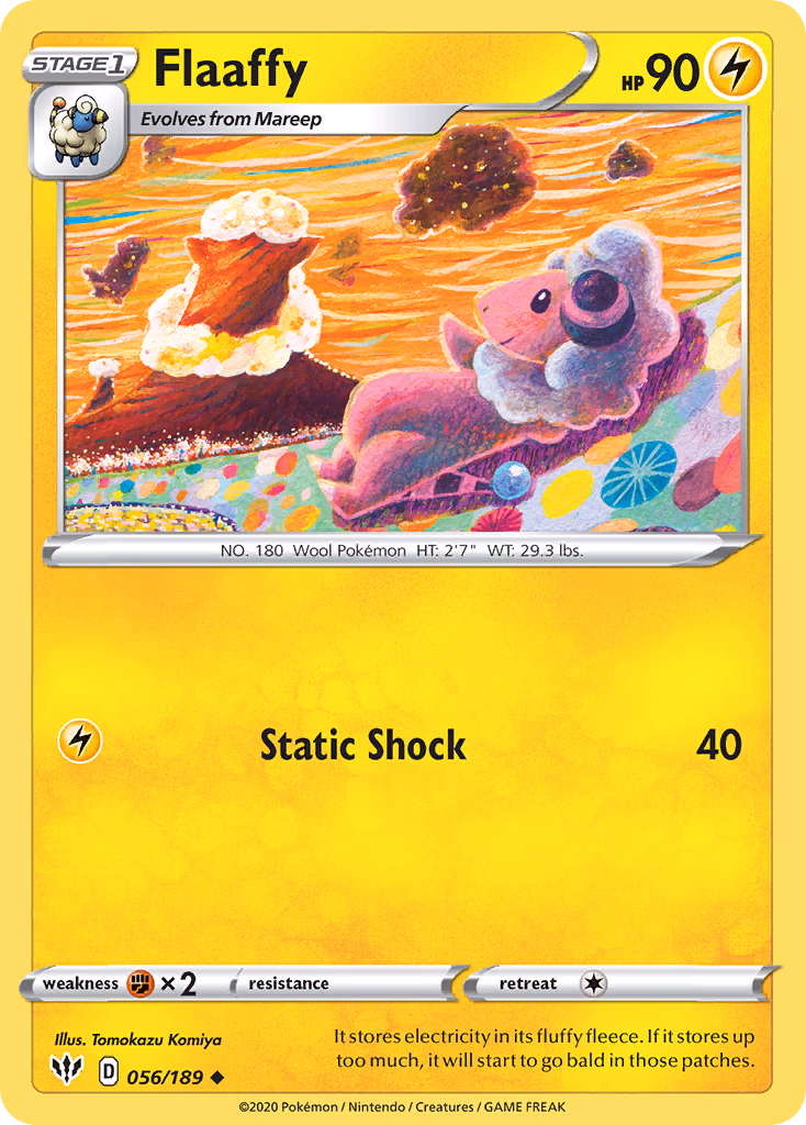 Flaaffy Pokemon card (056/189, Darkness Ablaze)