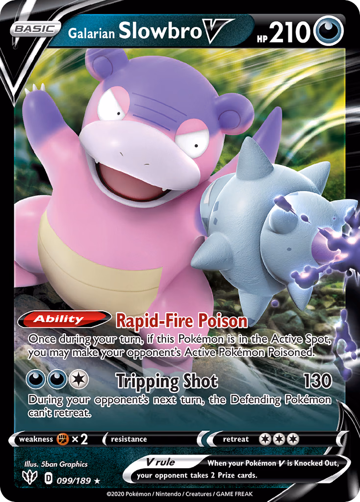 Galarian Slowbro V Pokemon card (099/189, Darkness Ablaze)