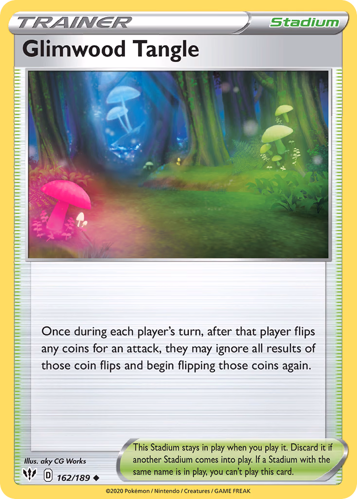 Glimwood Tangle Pokemon card (162/189, Darkness Ablaze)