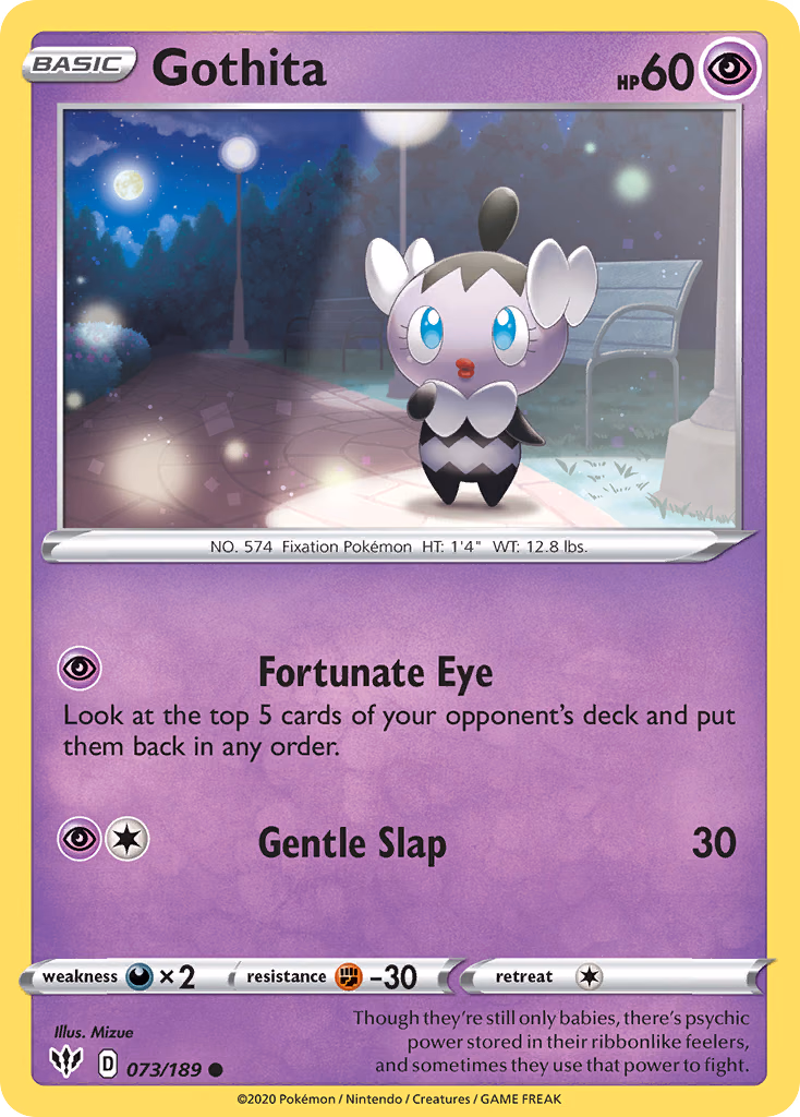 Gothita Pokemon card (073/189, Darkness Ablaze)